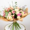 combination of pink flowers bouquet by casa petals dubai online flower delivery shop