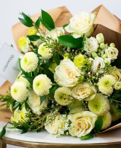 white roses bouquet by casa petals online flower deliver dubai